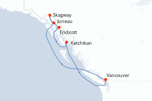 Itinéraire croisière Princess Cruises au départ de Vancouver