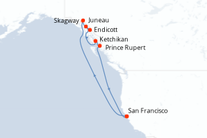 Itinéraire croisière Princess Cruises au départ de San Francisco