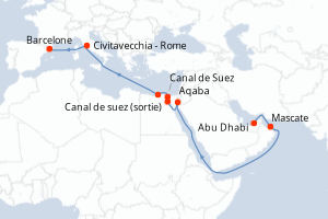 Itinéraire croisière MSC Croisières au départ de Abu Dhabi