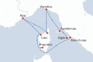 Itinéraire croisière Ponant au départ de Nice