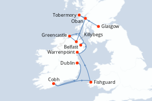 Itinéraire croisière Ponant au départ de Dublin