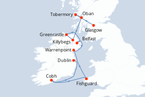 Itinéraire croisière Ponant au départ de Glasgow