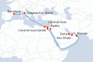 Itinéraire croisière MSC Croisières au départ de Doha