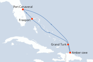 Itinéraire croisière Princess Cruises au départ de Port Canaveral