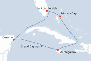 Itinéraire croisière Princess Cruises au départ de Fort Lauderdale