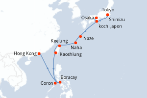 Itinéraire croisière Norwegian Cruise Line au départ de Tokyo