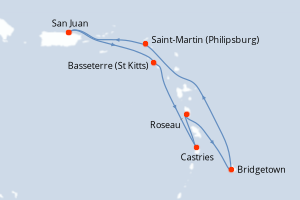 Itinéraire croisière Virgin Voyages au départ de San Juan