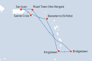 Itinéraire croisière Virgin Voyages au départ de San Juan