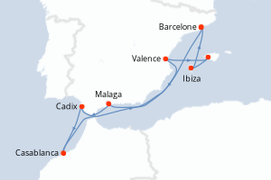 Itinéraire croisière Virgin Voyages au départ de Barcelone