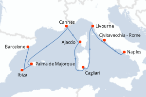 Itinéraire croisière Virgin Voyages au départ de Barcelone