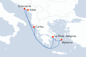 Itinéraire croisière Virgin Voyages au départ de Le Piree - Athenes