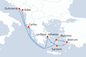 Itinéraire croisière Virgin Voyages au départ de Le Piree - Athenes