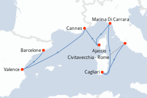 Itinéraire croisière Virgin Voyages au départ de Civitavecchia - Rome