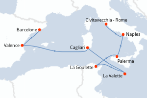 Itinéraire croisière Silversea au départ de Barcelone