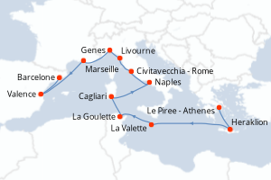 Itinéraire croisière Silversea au départ de Le Piree - Athenes