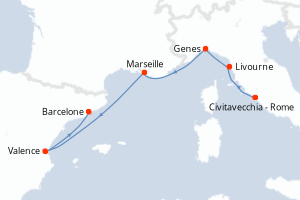 Itinéraire croisière Silversea au départ de Civitavecchia - Rome