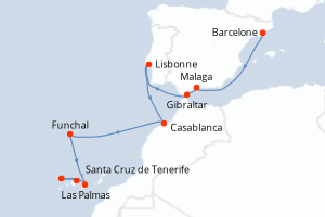 Itinéraire croisière MSC Croisières au départ de Barcelone