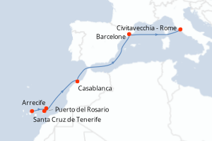 Itinéraire croisière MSC Croisières au départ de Santa Cruz de Tenerife