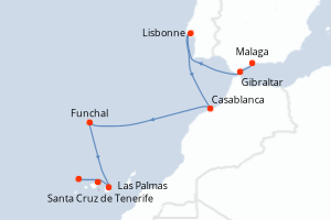 Itinéraire croisière MSC Croisières au départ de Malaga