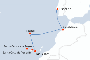 Itinéraire croisière MSC Croisières au départ de Lisbonne