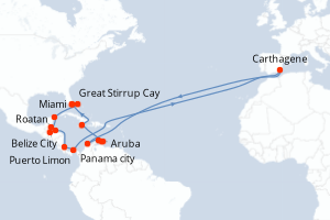 Itinéraire croisière Oceania Cruises au départ de Miami