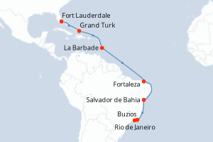 Itinéraire croisière Cunard au départ de Fort Lauderdale