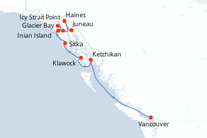 Itinéraire croisière Seabourn Cruise Line au départ de Vancouver