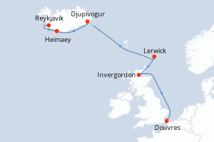 Itinéraire croisière Seabourn Cruise Line au départ de Reykjavik