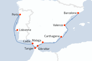 Itinéraire croisière Seabourn Cruise Line au départ de Barcelone