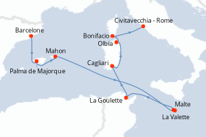 Itinéraire croisière Seabourn Cruise Line au départ de Barcelone