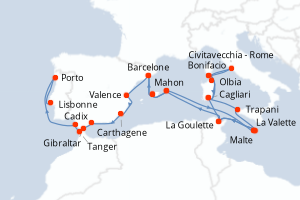 Itinéraire croisière Seabourn Cruise Line au départ de Barcelone