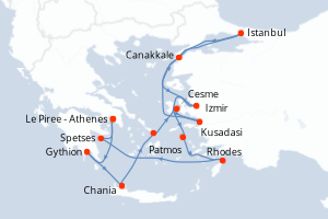 Itinéraire croisière Seabourn Cruise Line au départ de Le Piree - Athenes