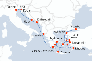 Itinéraire croisière Seabourn Cruise Line au départ de Le Piree - Athenes