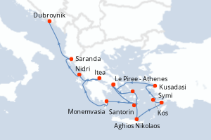 Itinéraire croisière Seabourn Cruise Line au départ de Le Piree - Athenes