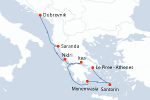 Itinéraire croisière Seabourn Cruise Line au départ de Le Piree - Athenes