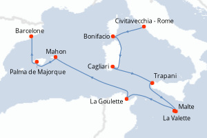 Itinéraire croisière Seabourn Cruise Line au départ de Civitavecchia - Rome