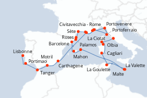 Itinéraire croisière Seabourn Cruise Line au départ de Lisbonne