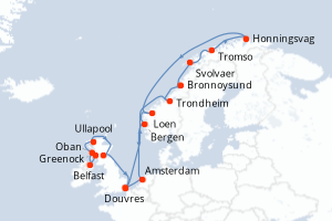 Itinéraire croisière Seabourn Cruise Line au départ de Greenock