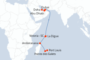 Itinéraire croisière Norwegian Cruise Line au départ de Doha