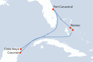 Itinéraire croisière MSC Croisières au départ de Port Canaveral