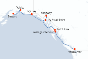 Itinéraire croisière Silversea au départ de Vancouver