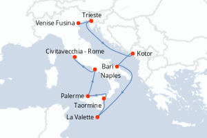 Itinéraire croisière Silversea au départ de Venise Fusina