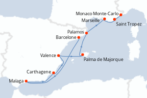 Itinéraire croisière Silversea au départ de Barcelone