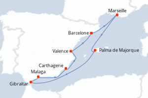 Itinéraire croisière Silversea au départ de Barcelone