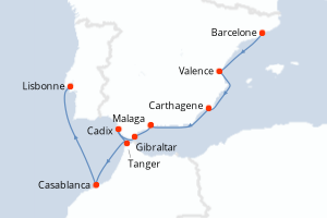 Itinéraire croisière Silversea au départ de Barcelone