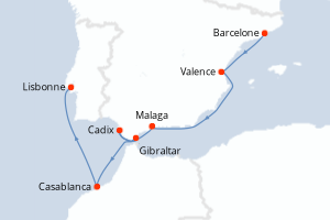 Itinéraire croisière Silversea au départ de Barcelone