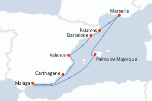 Itinéraire croisière Silversea au départ de Barcelone