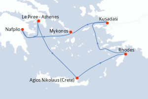 Itinéraire croisière Silversea au départ de Le Piree - Athenes