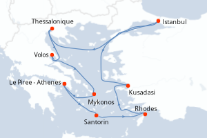 Itinéraire croisière Silversea au départ de Le Piree - Athenes