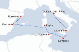 Itinéraire croisière Silversea au départ de Civitavecchia - Rome